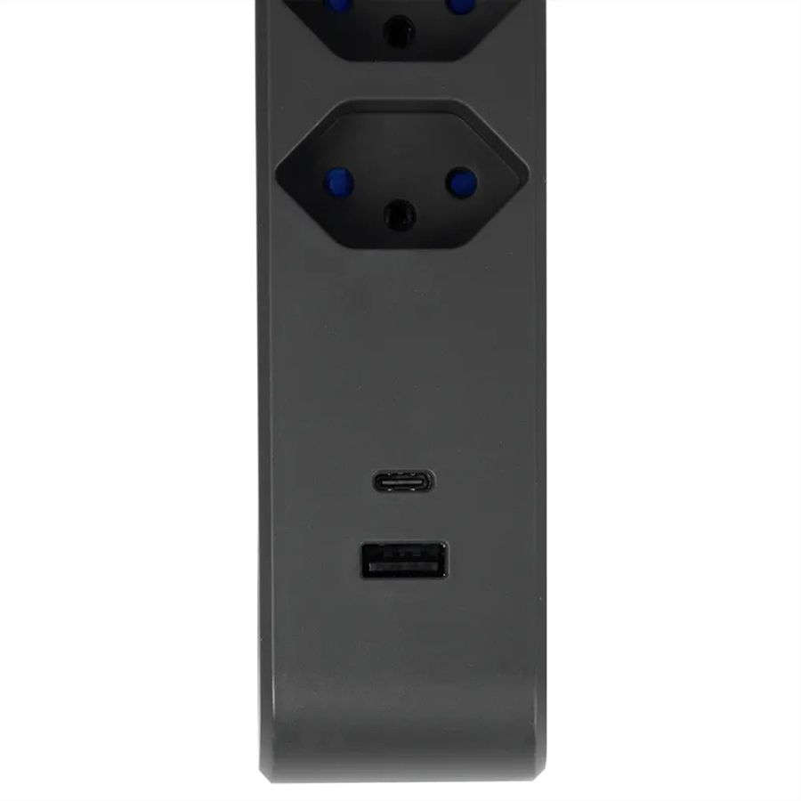 Steffen Bloc multiprises de bureau Alu Desk, 2x T13, 1x USB-A, 1x USB-C, 1.5m, blanc