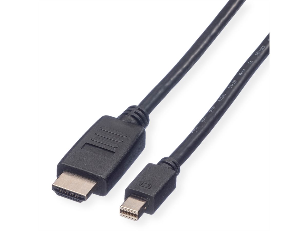 VALUE Mini DisplayPort Câble, Mini DP - HDTV, M/M, noir, 1 m