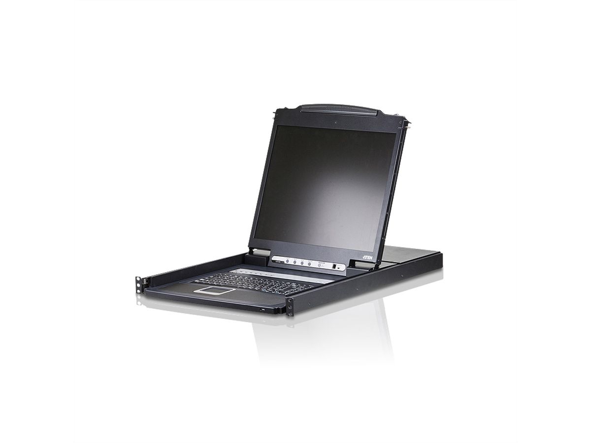 ATEN CL1308N KVM-Switch, 48cm TFT, VGA, PS/2-USB, 8 Port, CH-Layout