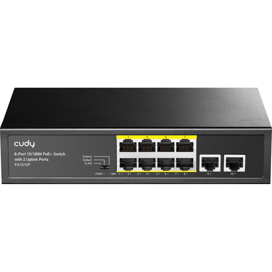 CUDY FS1010P Switch 8 ports 10/100M PoE+, 2 ports Uplink 120W