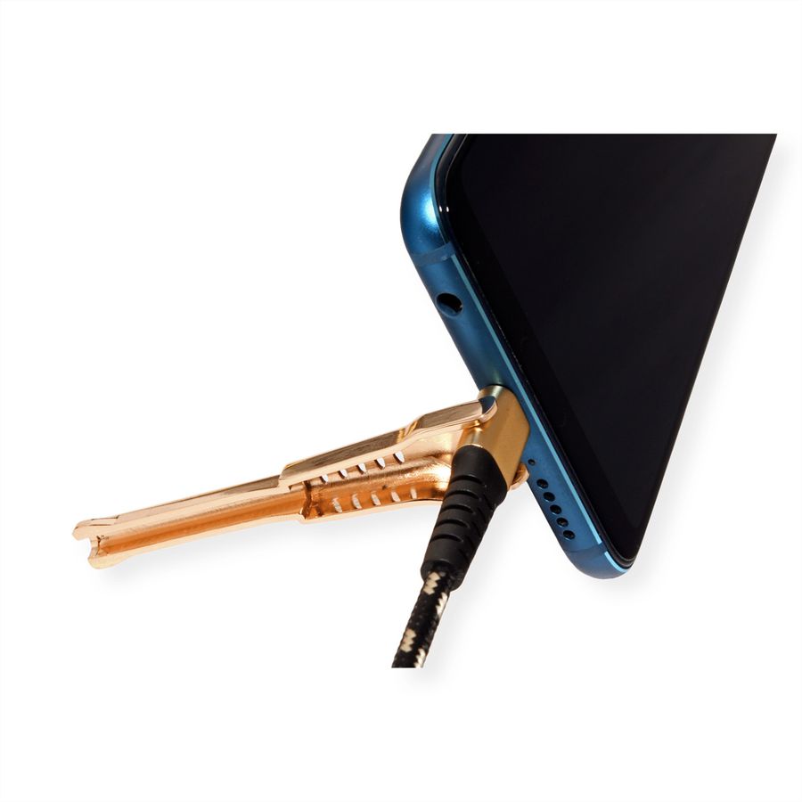 ROLINE GOLD USB 2.0 Sync- & Ladekabel, USB-A/USB-C, Stütze, 1 m