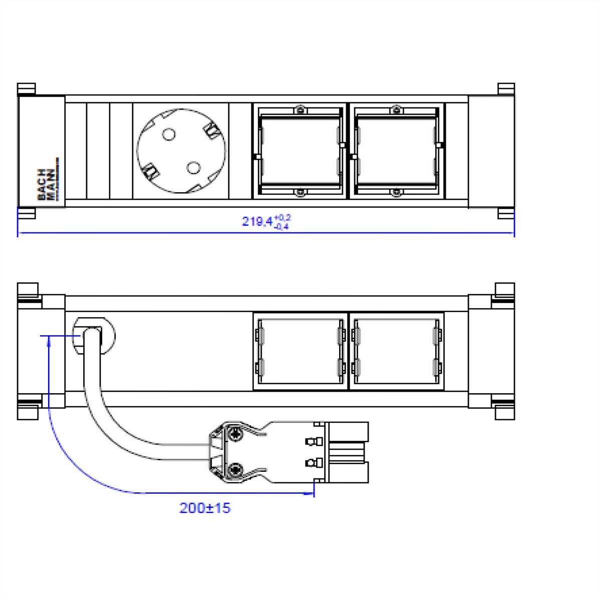 BACHMANN POWER FRAME 1xCEE7/3 2xCM, ALLEMAND
