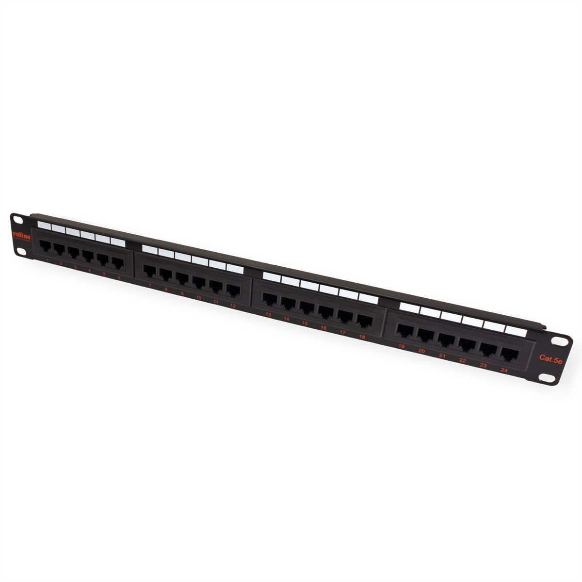 ROLINE Cat.5e (Class D) 19-Zoll-Patchpanel, 24 Ports, UTP, schwarz
