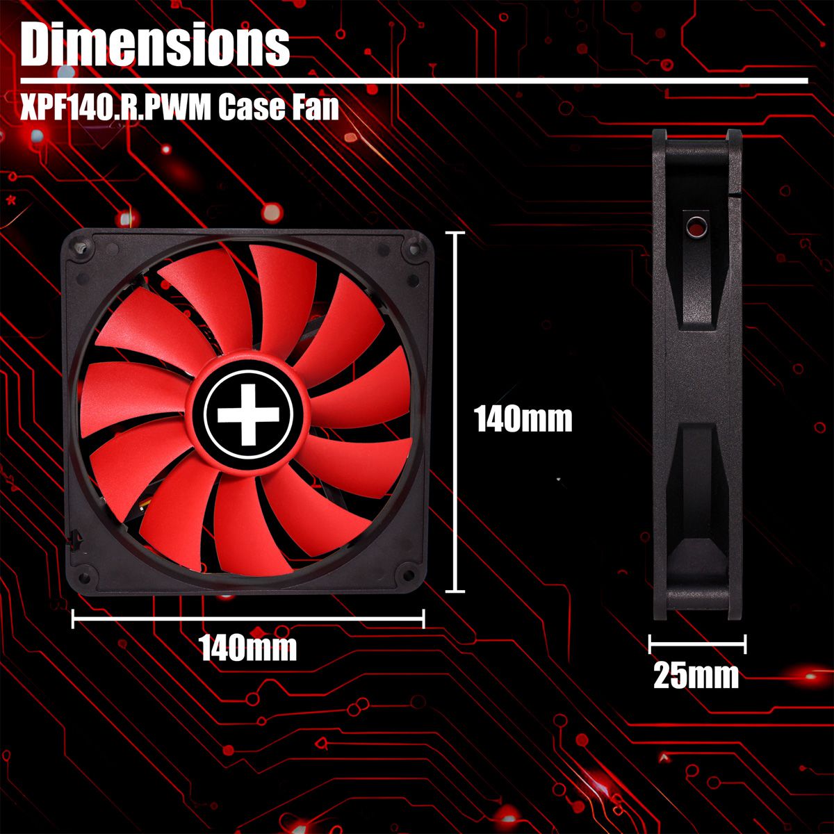 Xilence XPF140.R.PWM 140mm PWM Ventilateur de boîtier, 4PIN