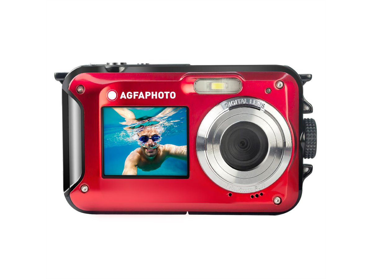 Agfa Appareil photo WP8000 rouge , Double écran, flash, étanche jusqu'à 3 m