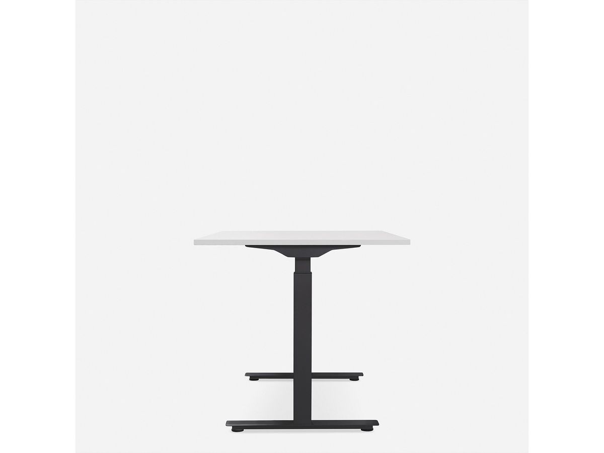 WRK21 Bureau Smart 100 x 60 cm, Hauteur réglable, Blanc uni / Noir