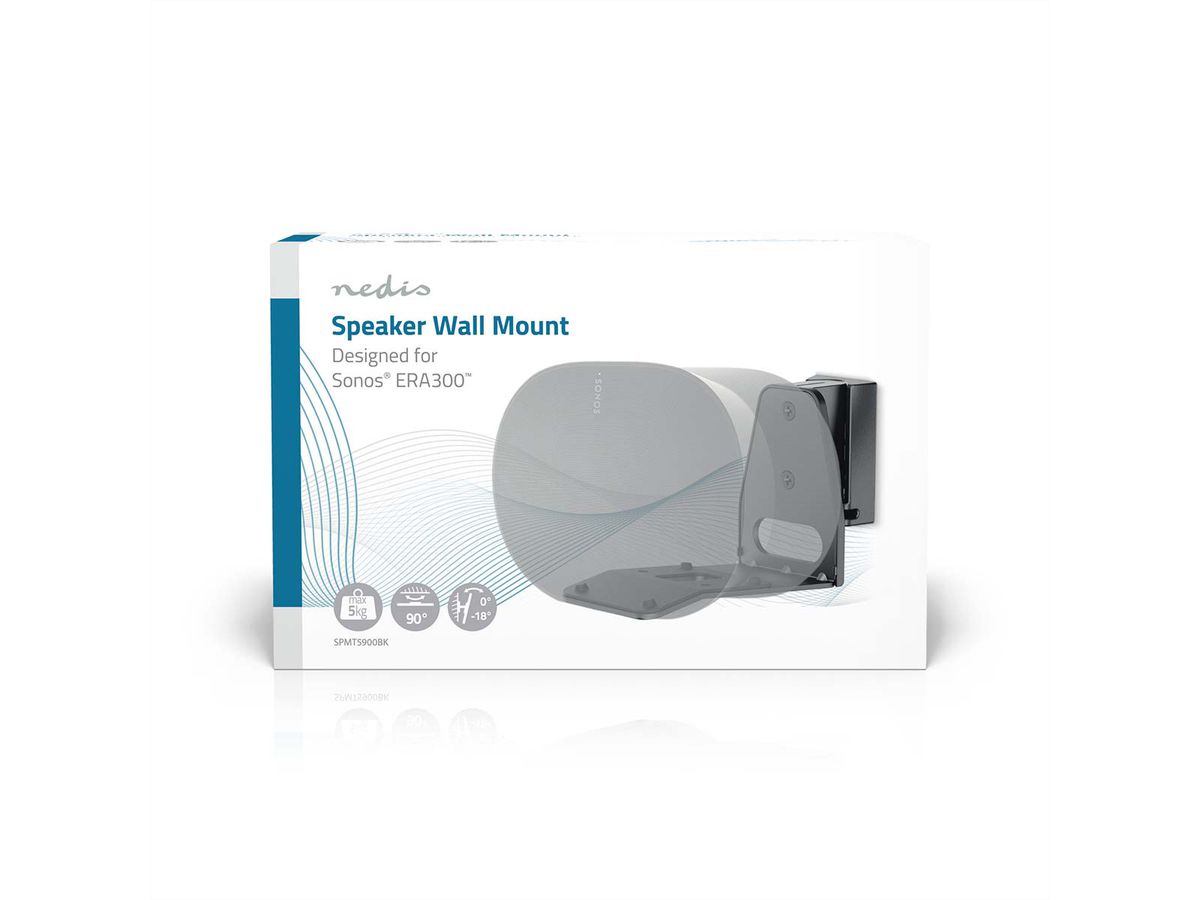 Nedis Lautsprecher-Wandhalterung für Sonos Era300 schwarz, Wand, 5 kg, neig- und drehbar