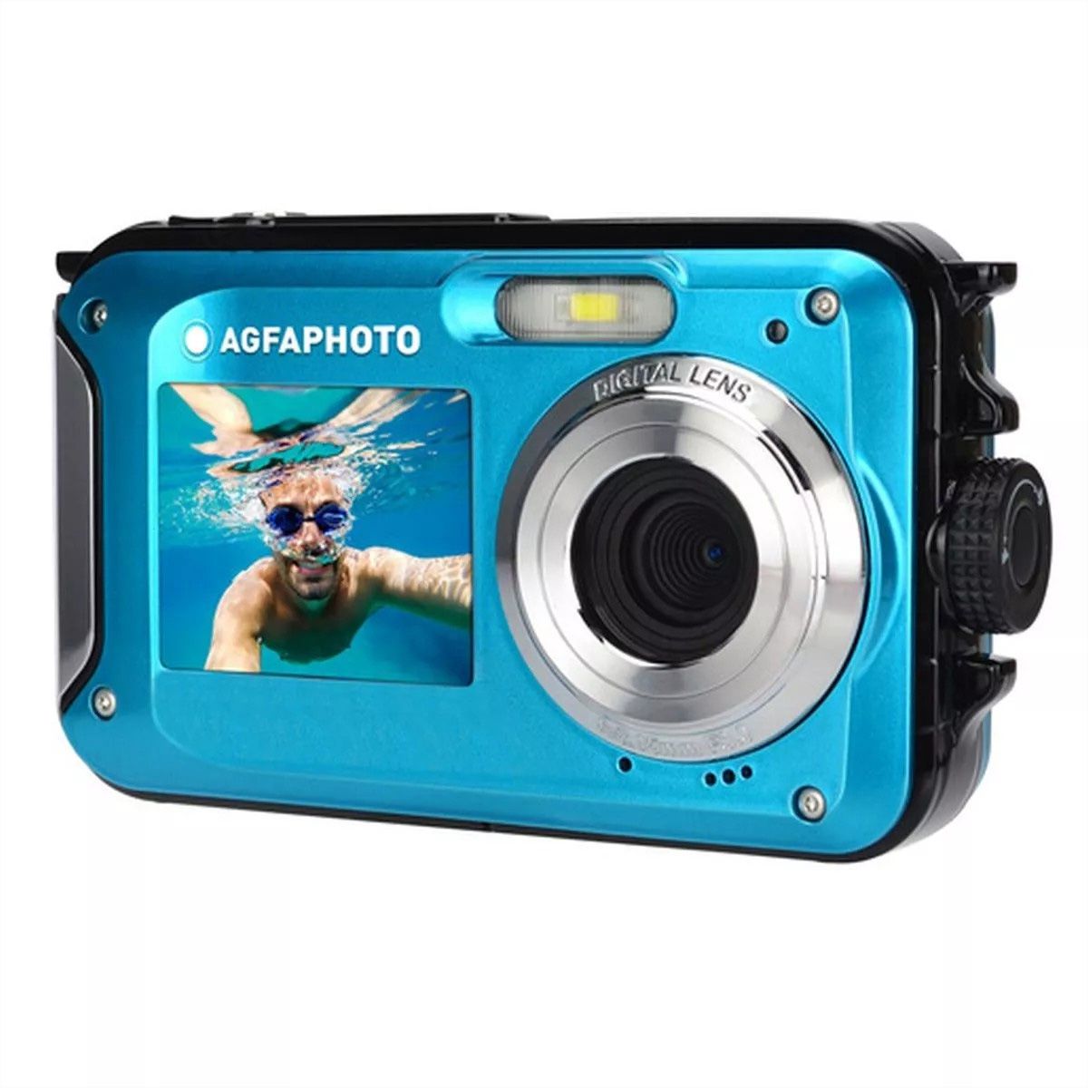 Agfa Appareil photo WP8000 bleu, Double écran, flash, étanche jusqu'à 3 m