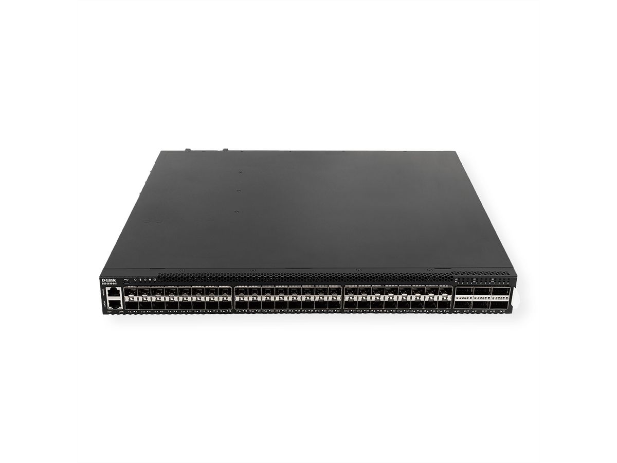 D-Link DXS-3610-54S/SI/E 48x 1/10GbE SFP/SFP+, Switch administrable 6x 40/100GbE QSFP+/QSFP28 Ports L3 Stackable 10G