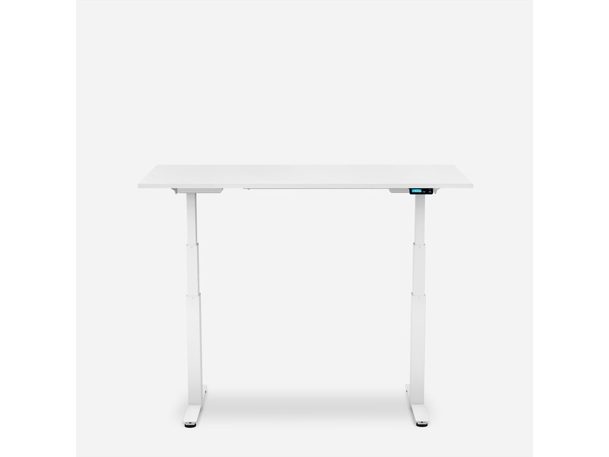 WRK21 Schreibtisch Work 160 x 80 cm, Höhenverstellbar, Weiss Uni / Weiss