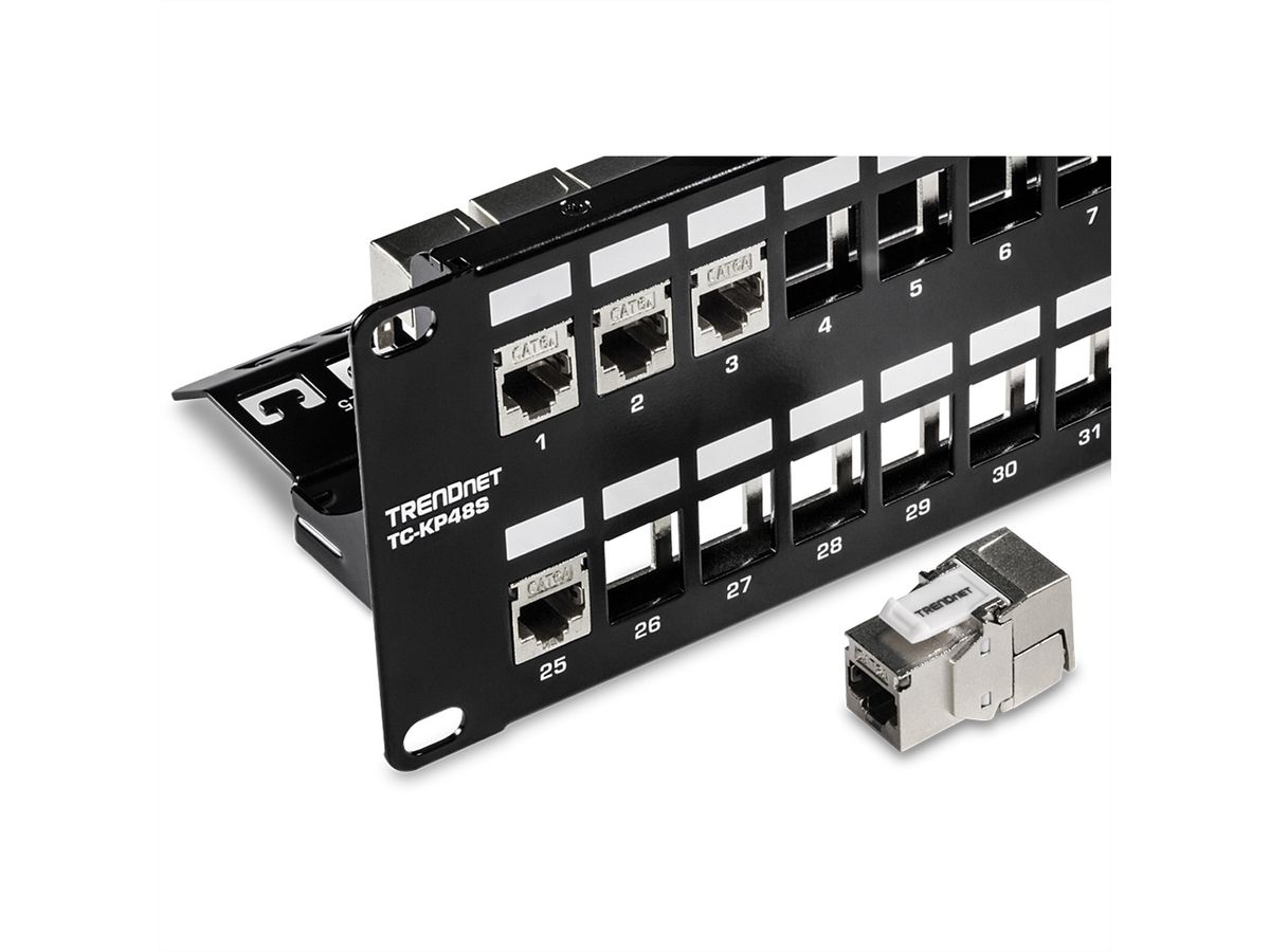 TRENDnet TC-KP48S Patch Panel, 48-Port Blank Keystone geschirmt