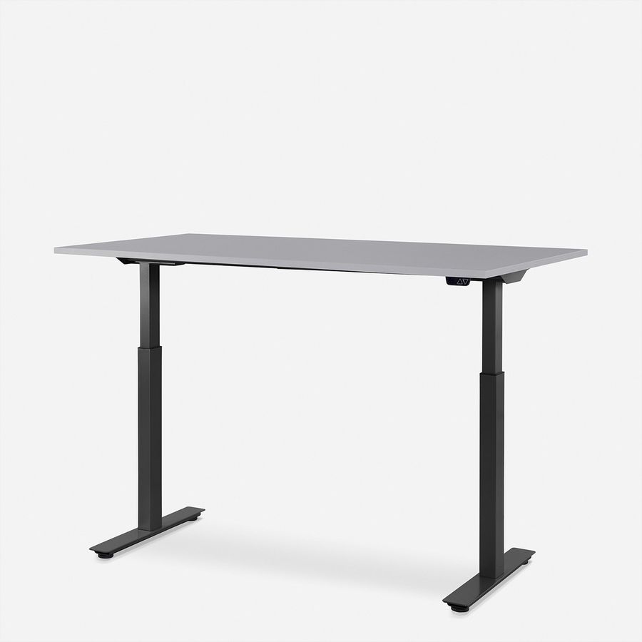 WRK21 Schreibtisch Smart 180 x 80 cm, Höhenverstellbar, Grau Uni / Schwarz