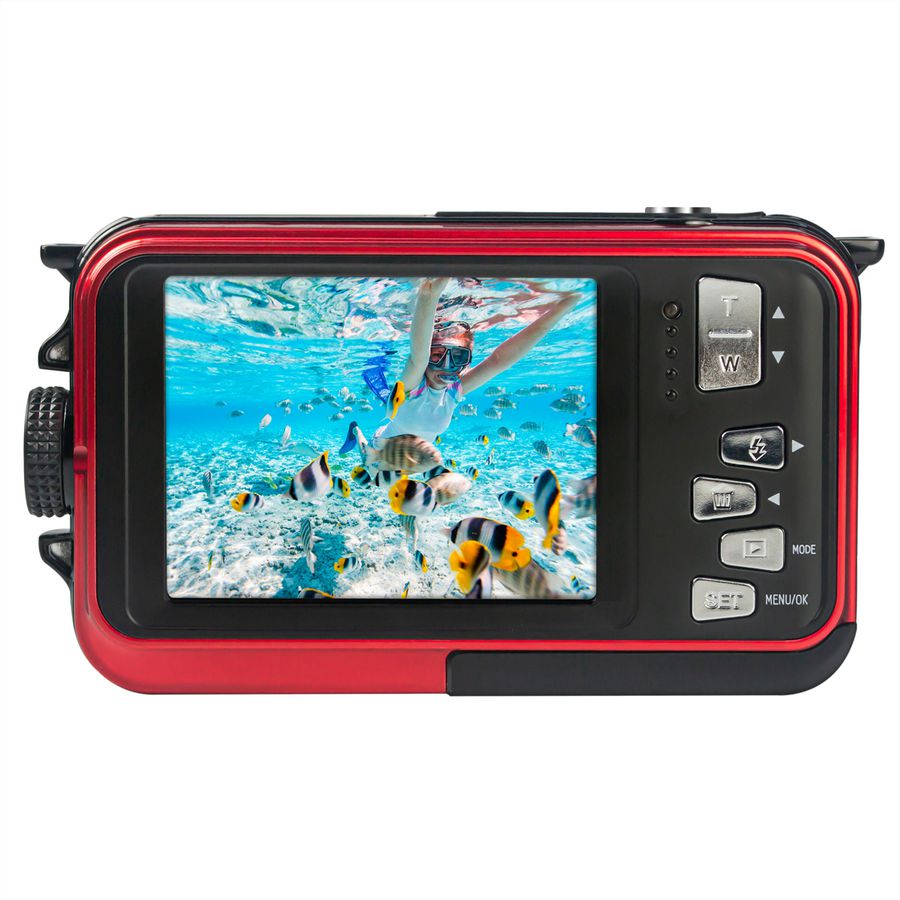 Agfa Appareil photo WP8000 rouge , Double écran, flash, étanche jusqu'à 3 m