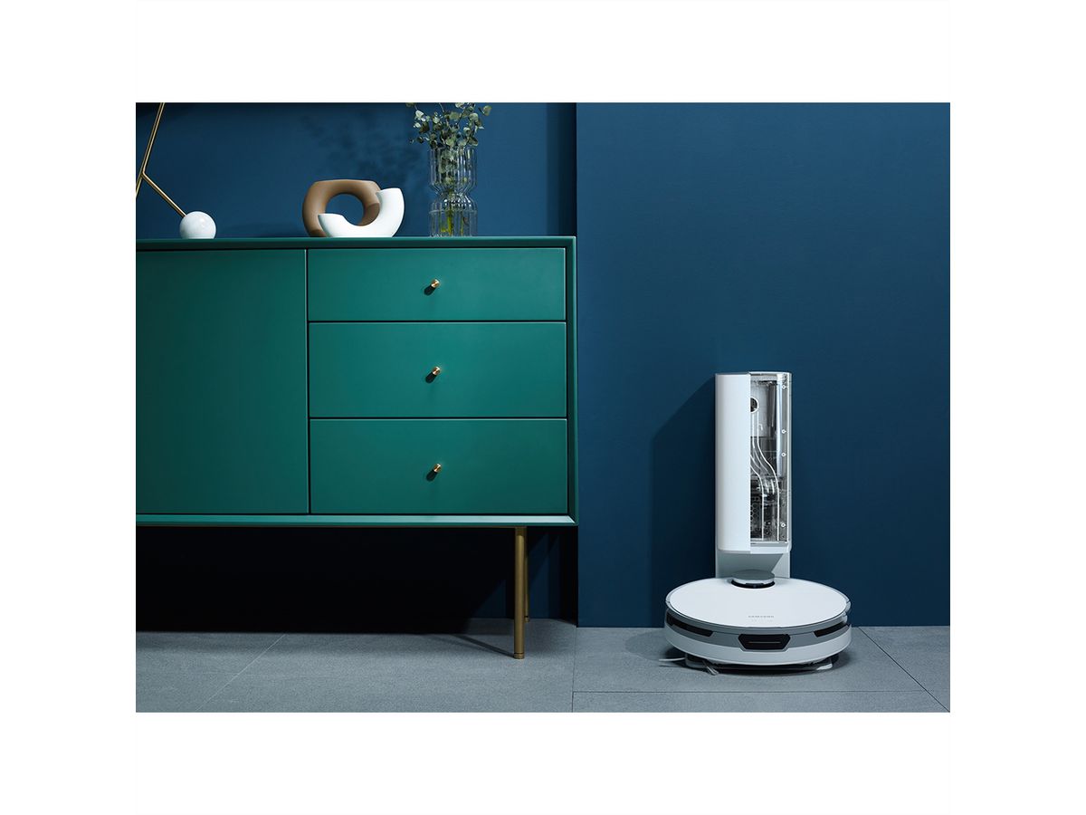 Samsung Jet Bot+ Aspirateur robot (VR8500), station d'aspiration intégrée, blanc