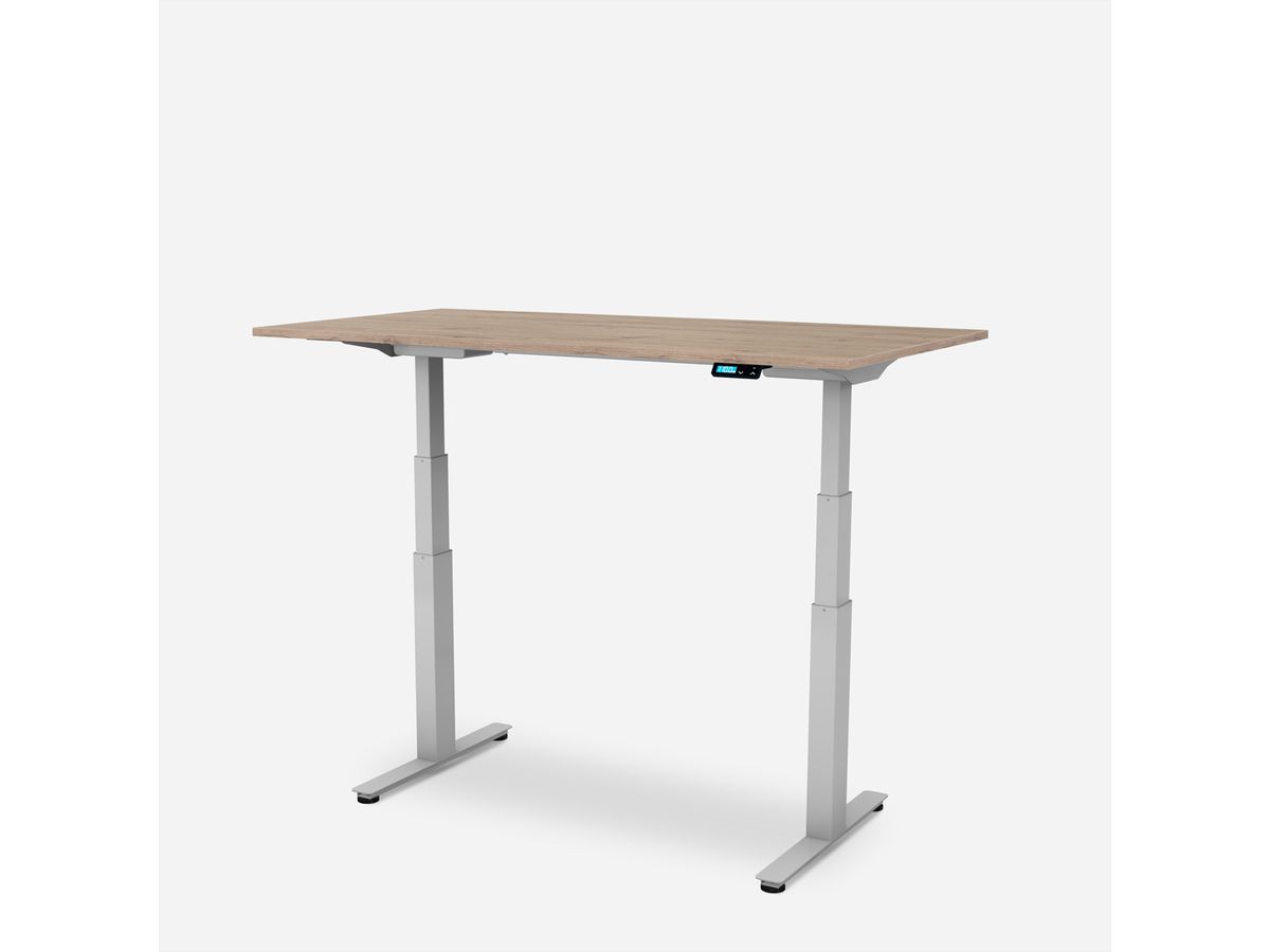 WRK21 Schreibtisch Work 160 x 80 cm, Höhenverstellbar, Kendal Eiche / Grau