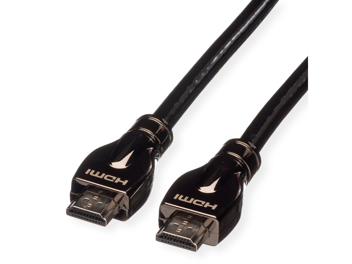 ROLINE 4K HDMI Ultra HD Kabel mit Ethernet, ST/ST, schwarz, 7,5 m