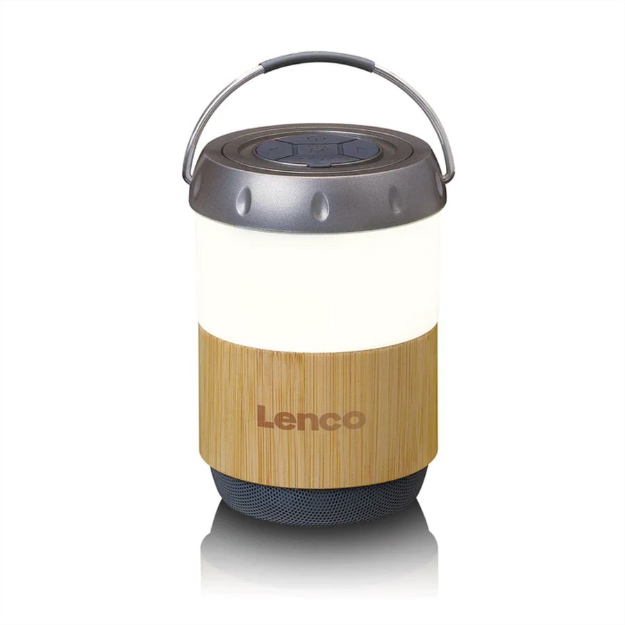 Lenco Bambus Lampe BTL-030BA, mit eingebauter Bluetooth Lautsprecher