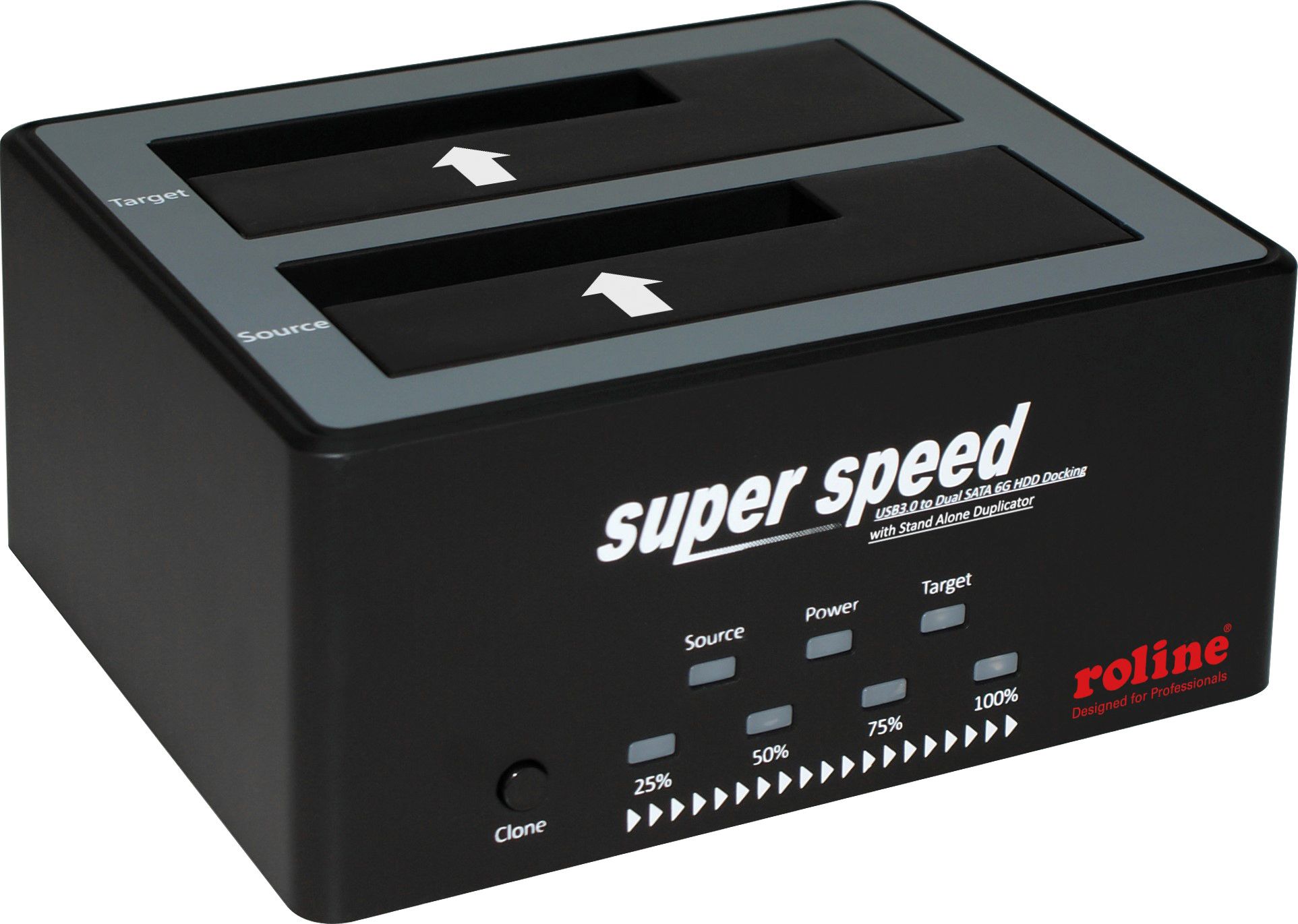 ROLINE 2.5" / 3.5" SATA HDD/SSD Docking Station, USB 3.2 Gen 1, HDD-Clone-Funktion