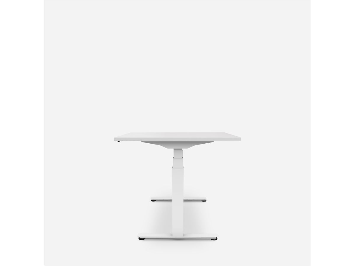 WRK21 Schreibtisch Work 160 x 80 cm, Höhenverstellbar, Weiss Uni / Weiss