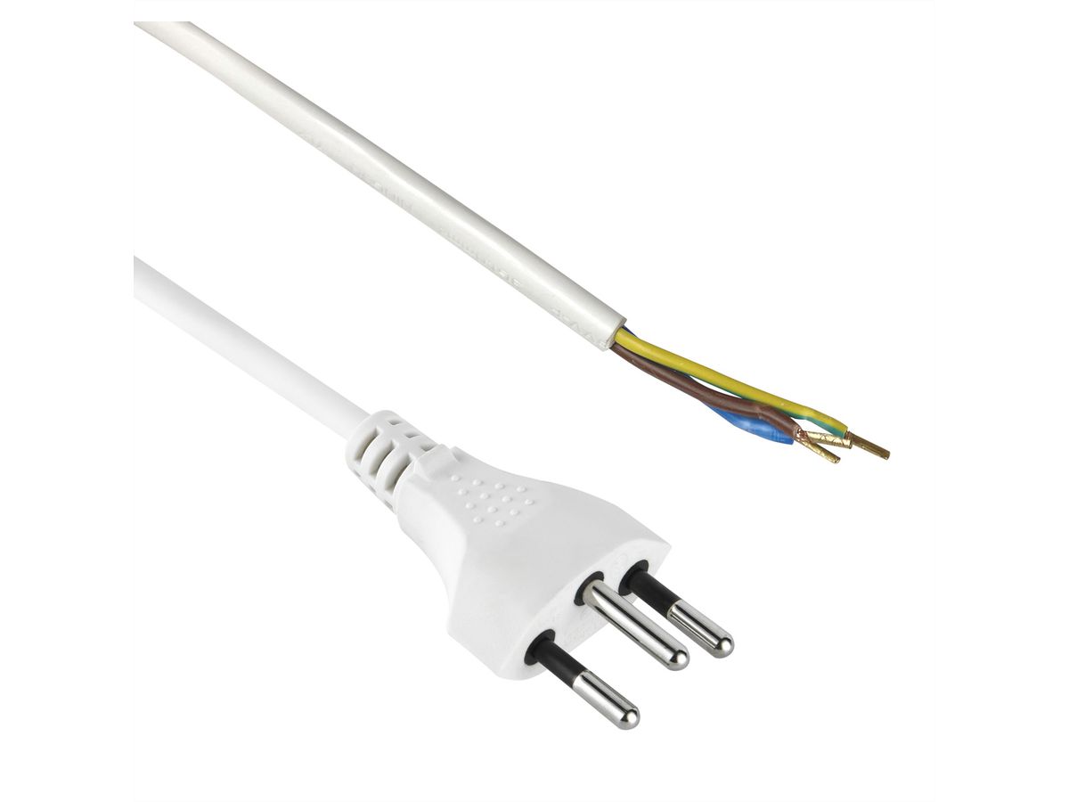Schönenberger Anschlussleitung T12, H05VV-F 3G1.0mm² 5m weiss, weiß, 5 m
