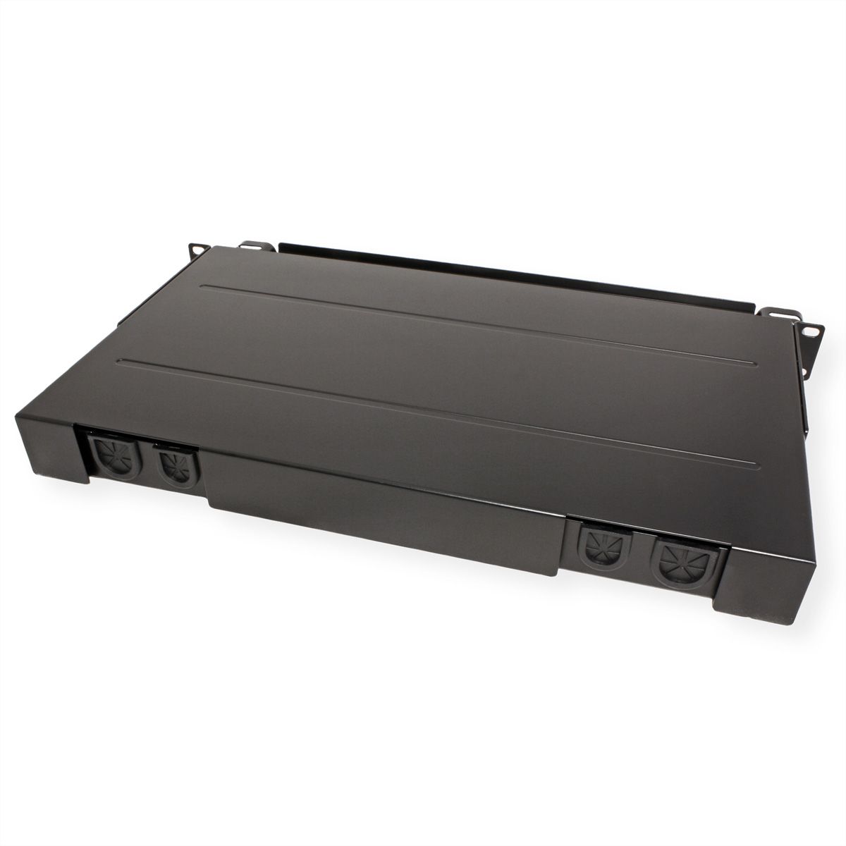 ROLINE 19''-LWL-Gehäuse leer, 1 HE, 12x SC-Simplex oder LC-Duplex, schwarz
