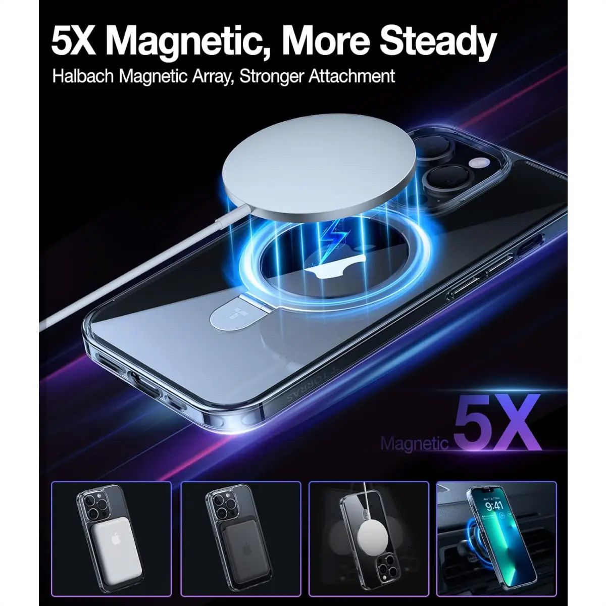 Torras UPRO Ostand Case, iPhone 13 Pro, MagSafe, transparent