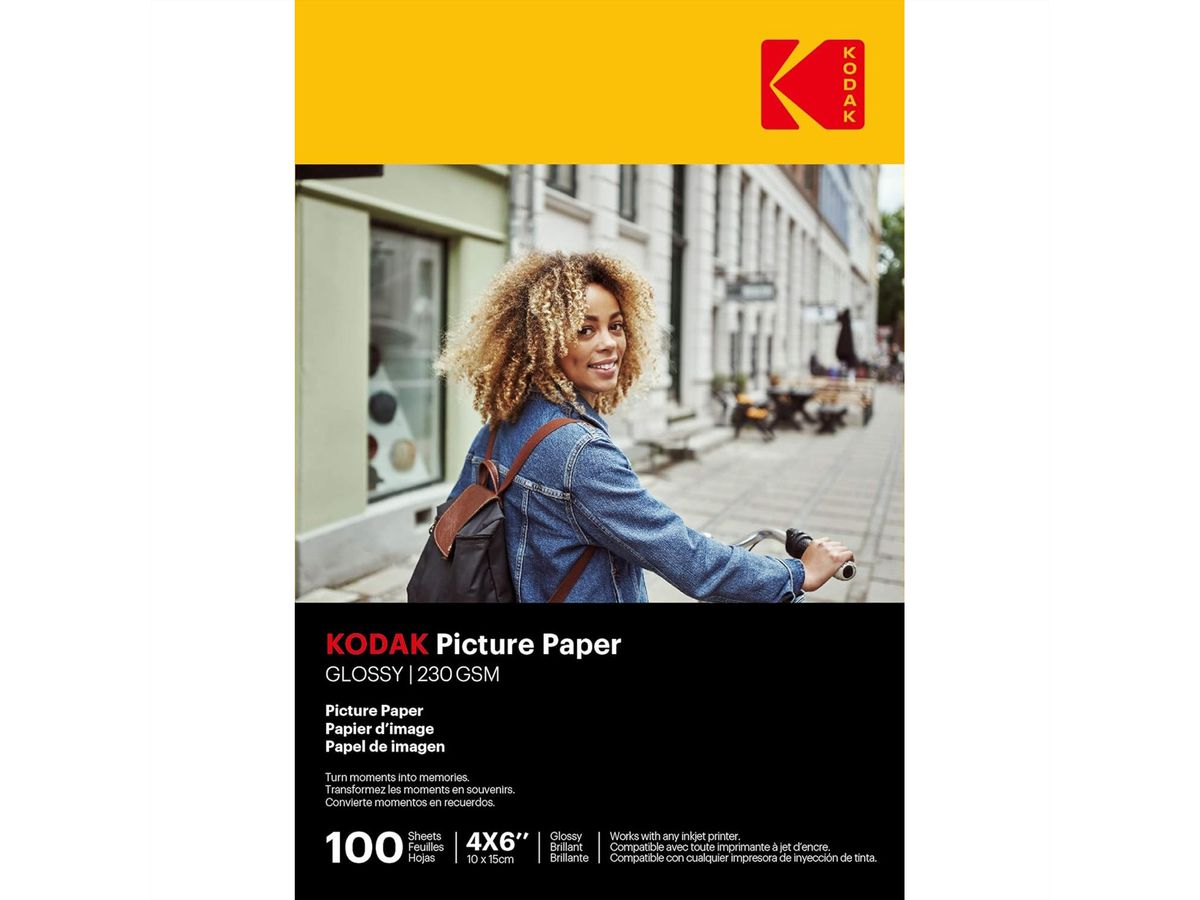 Kodak Fotopapier - 100 Blatt A6, 230g/qm, 10cm x 15cm, Hochlglanz