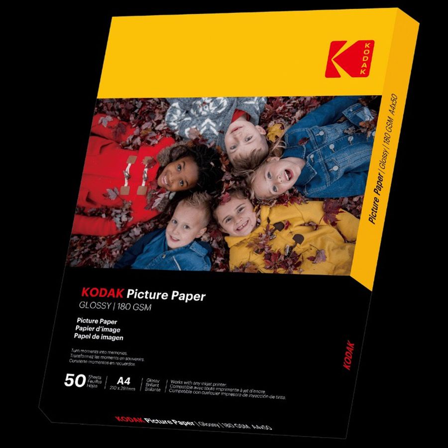 Kodak Fotopapier - 50 Blatt A4, 180g/qm, 21cm x 29.7cm, Hochlglanz