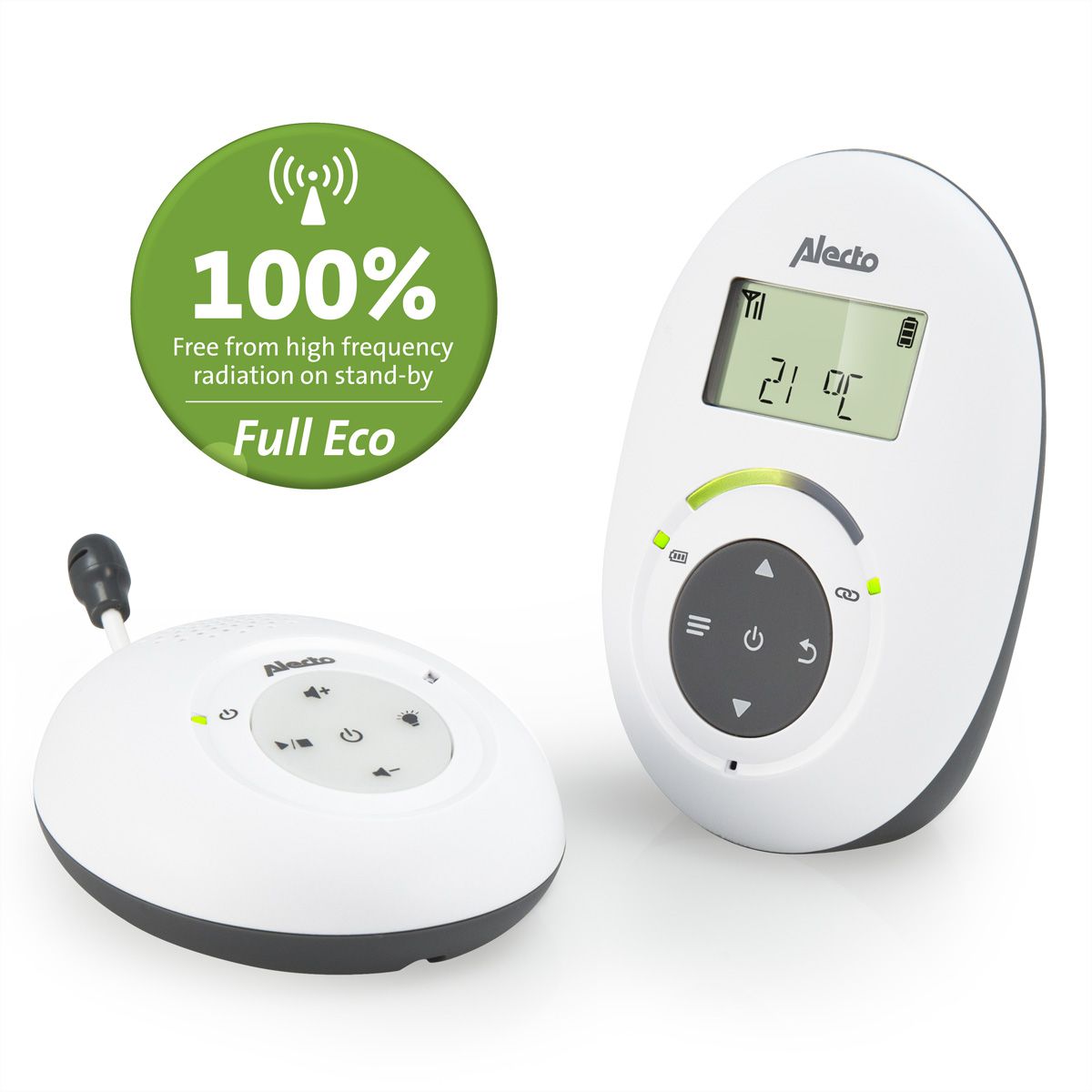 Alecto DECT Babyphone DBX-125 mit Display., Weiss