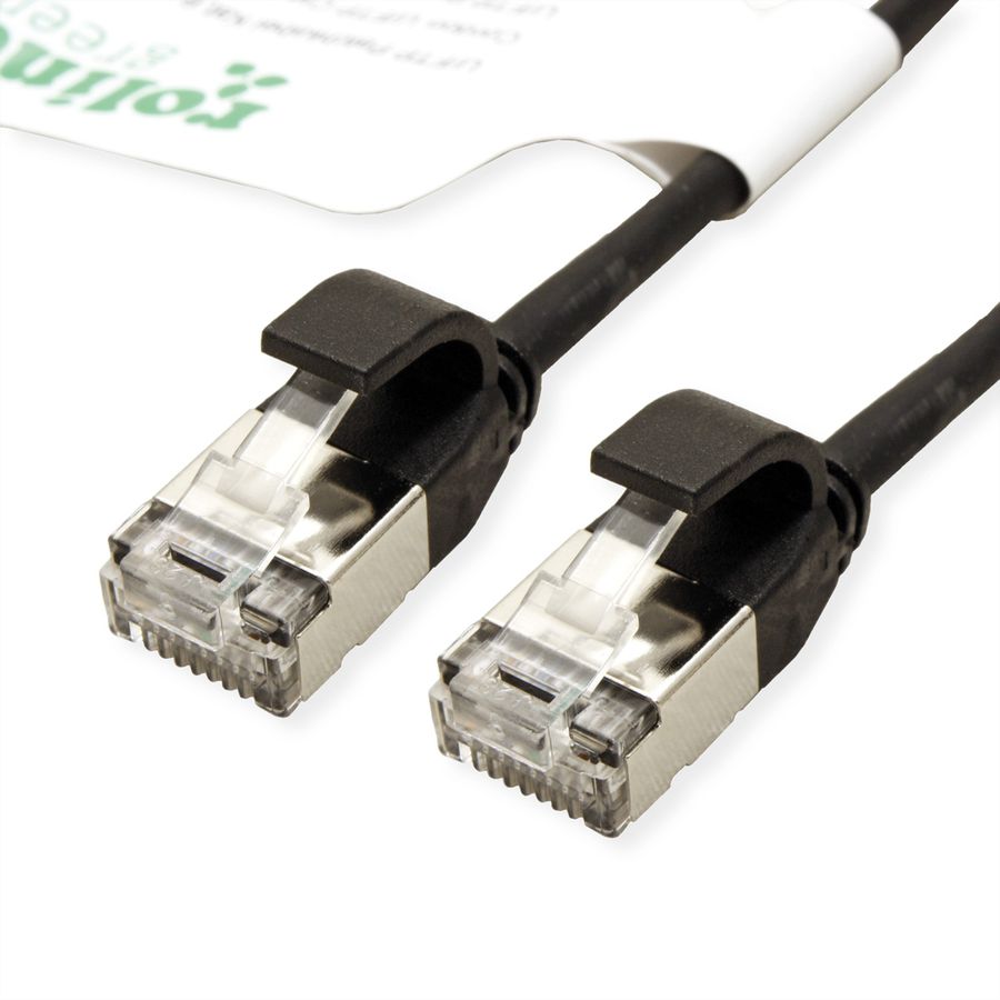ROLINE GREEN Cordon DataCenter U/FTP Cat.6A (Classe EA), LSOH, slim, noir, 2 m