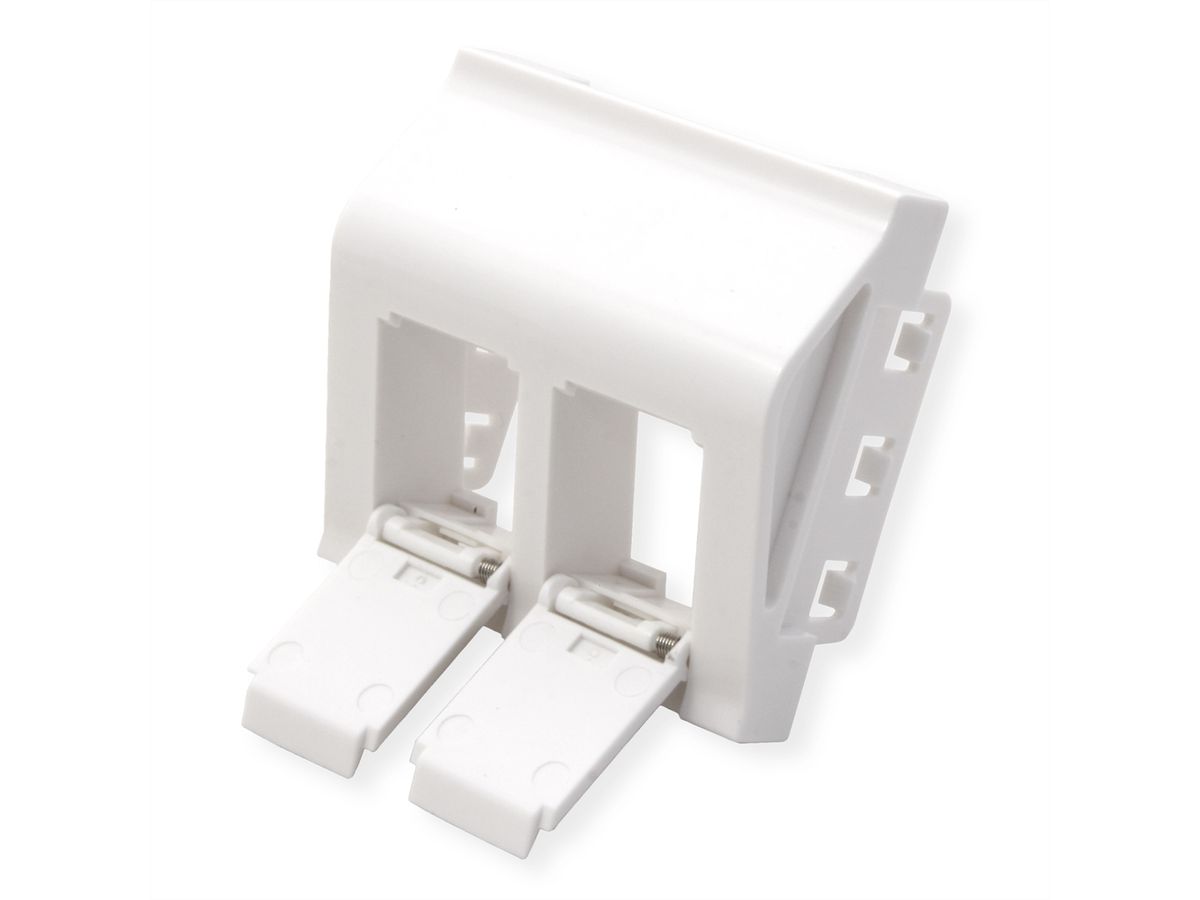 METZ CONNECT Keystone boîtier de raccordement 45x45 mm, 2 ports non équipé, blanc pur RAL 9010