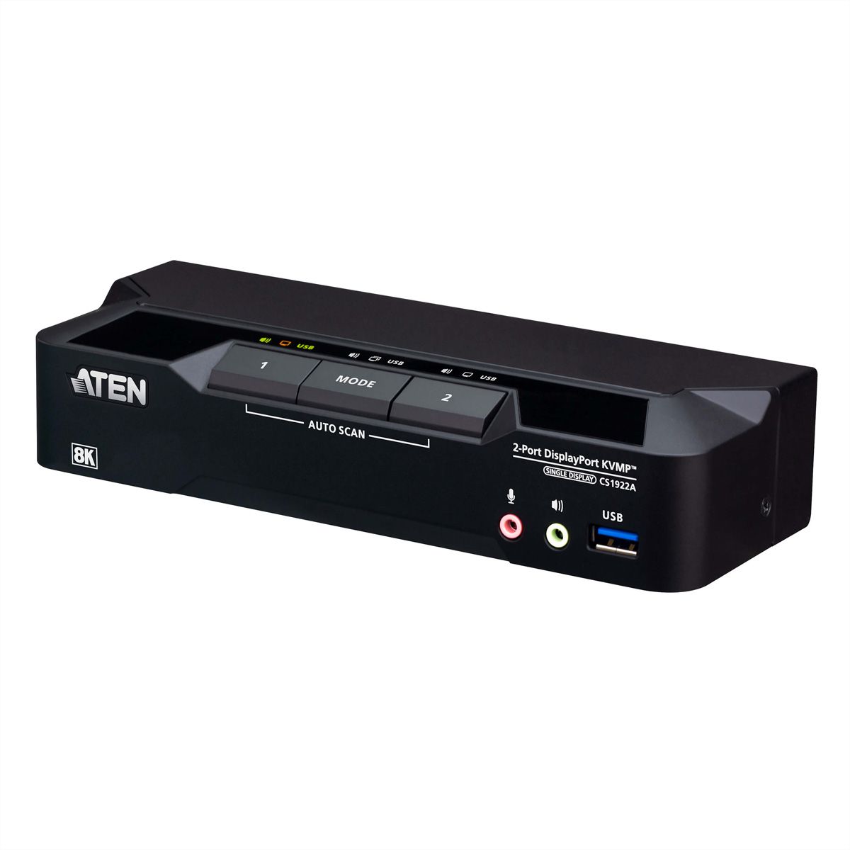ATEN CS1922A Commutateur KVMP™ DisplayPort 8K USB 3.0 à 2 ports (câbles inclus)