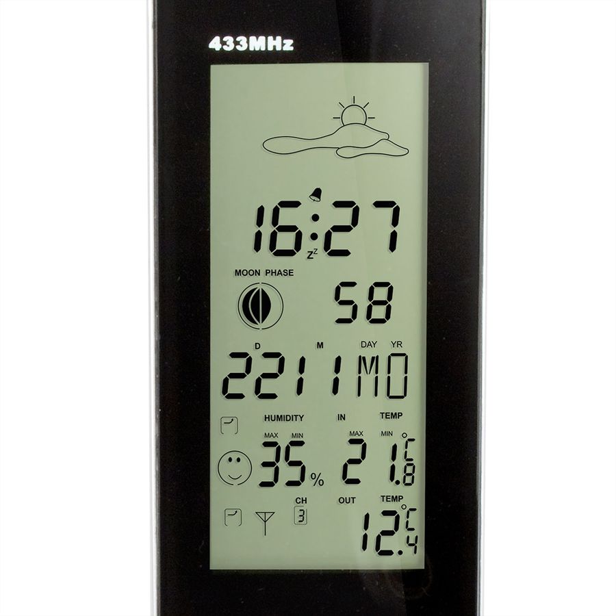Station météo Alecto WS-1150 noir-argent, avec capteur extérieur sans fil