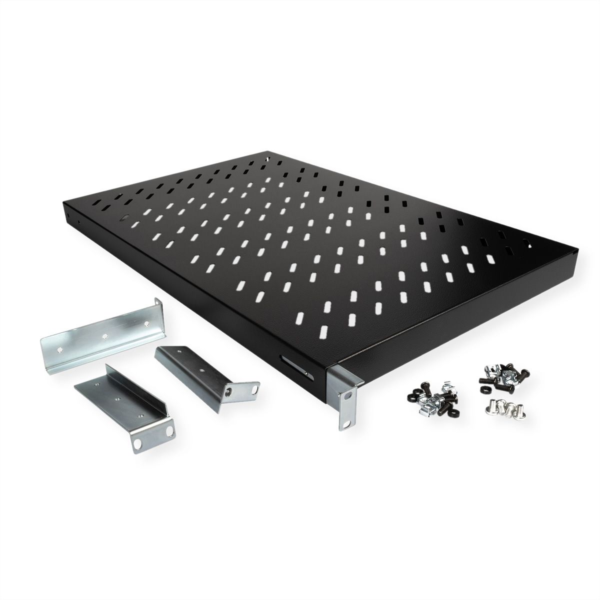 ROLINE 19-Zoll Fachboden 1 HE, verstellbar 700 T 50 kg schwarz