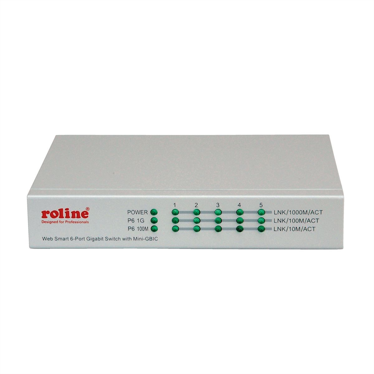 ROLINE Gigabit Ethernet Switch 6 Ports (5x 10/100/1000 + 1x SFP), WebSmart