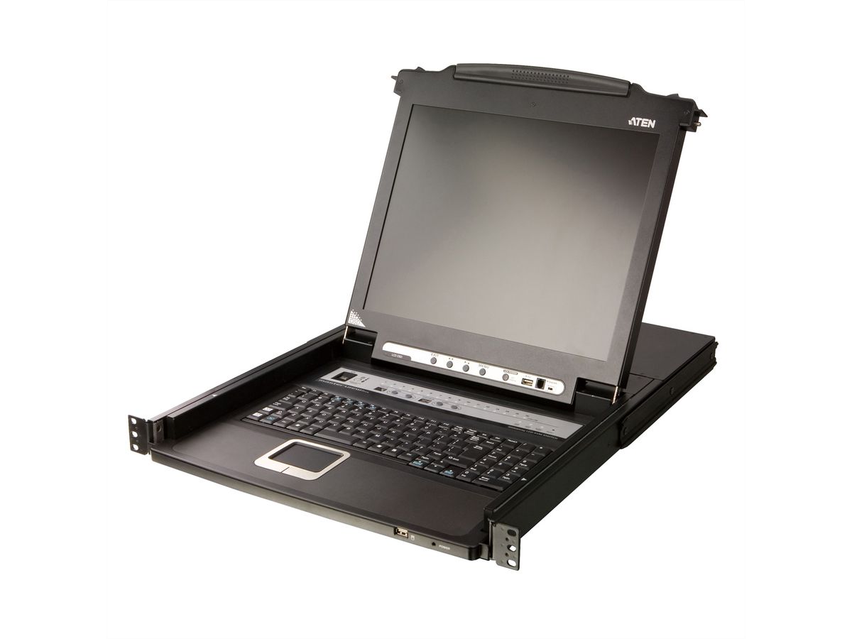 ATEN CL5716M 43cm-LCD KVM Switch, USB-PS/2, VGA, 16 Ports, UK-Layout