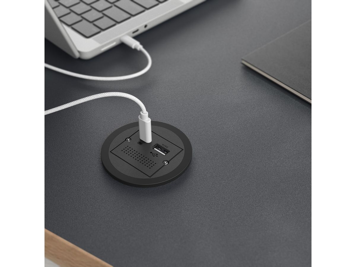 BACHMANN PIX 1x ABD avec anneaux décoratifs en blanc et noir, Chargeur USB 22W Charger, GST18