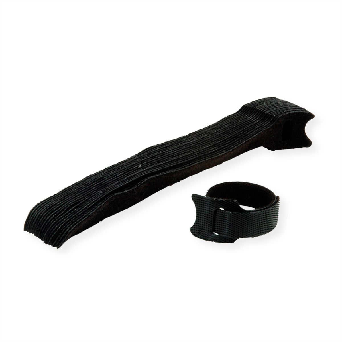 VALUE Bande auto-agrippante avec languette, par 20, noir, 15 cm