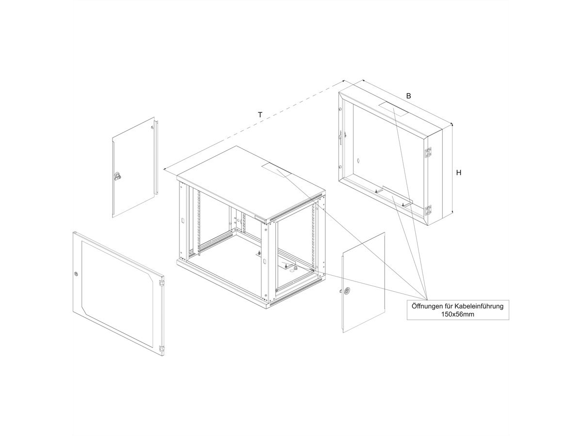 CONTEG RUD Armoire murale rabattable 6 UH (HxLxP) 358x600x500 mm