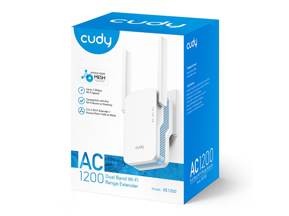 CUDY RE1200 AC1200 Repeater WiFi Mesh