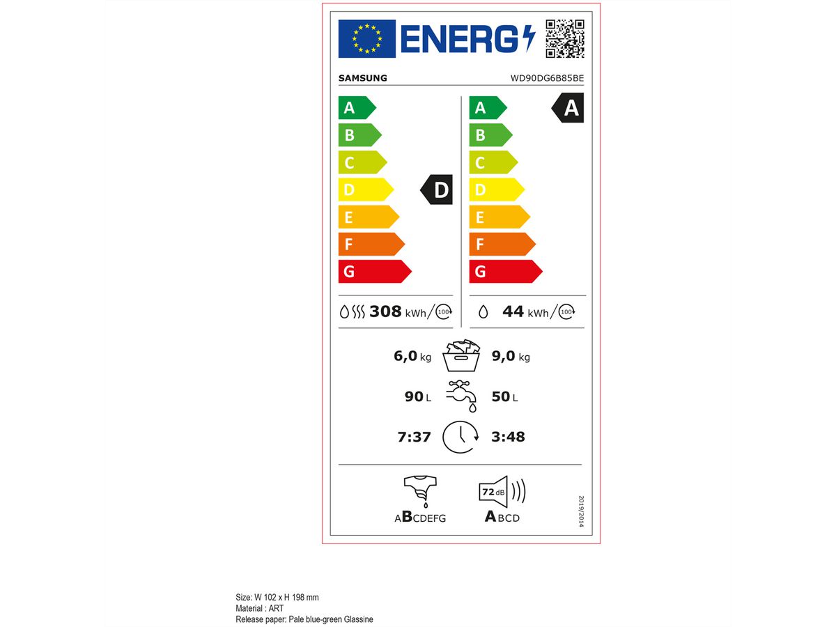 Samsung Waschtrockner WD6400, 9kg + 6kg, D/A-10%