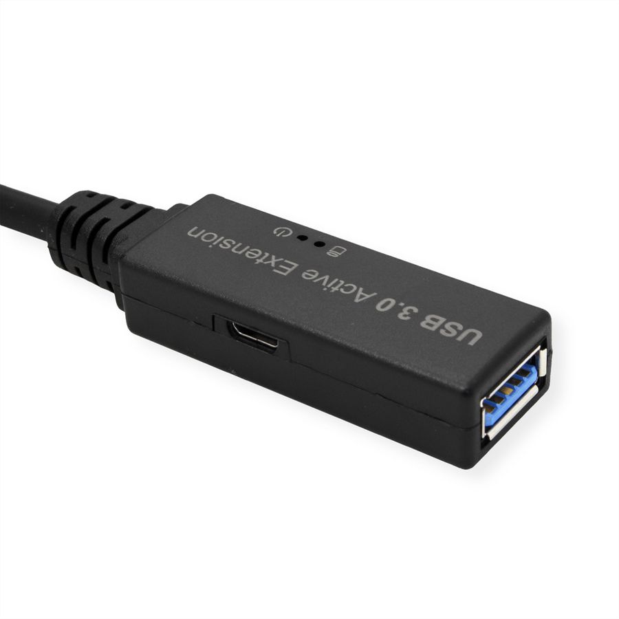 ROLINE Câble prolongateur USB 3.2 Gen 1 actif, Type A - C, noir, 5 m
