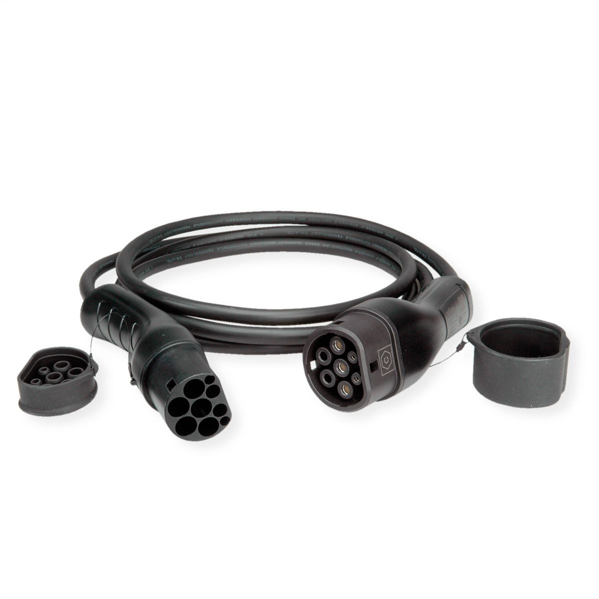 ROLINE E-Auto Ladekabel Typ2, 1-phasig, 250VAC (1P+N+E), 32 A, 7,4 kW, 7,5 m