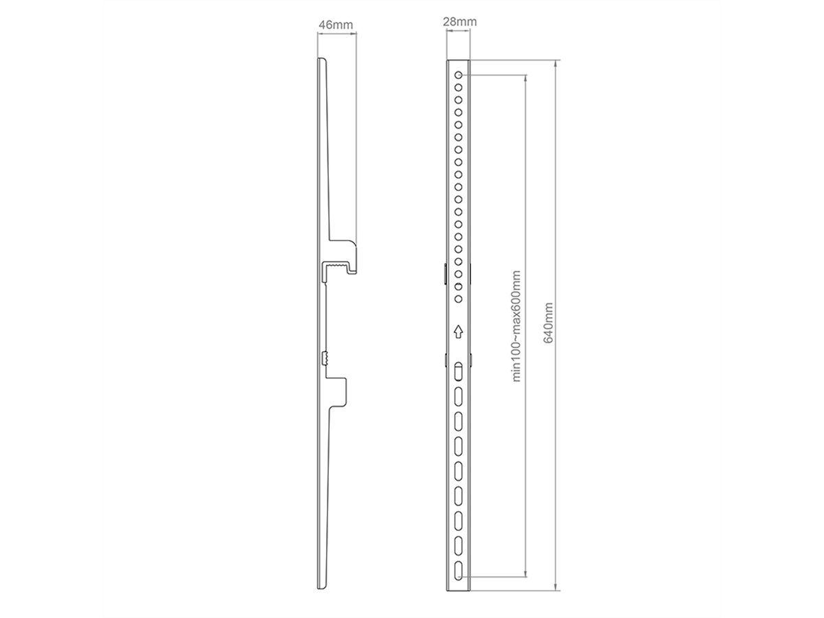 Hagor Bras d'adaptation CPS - Fixed Arms VESA 600, noir