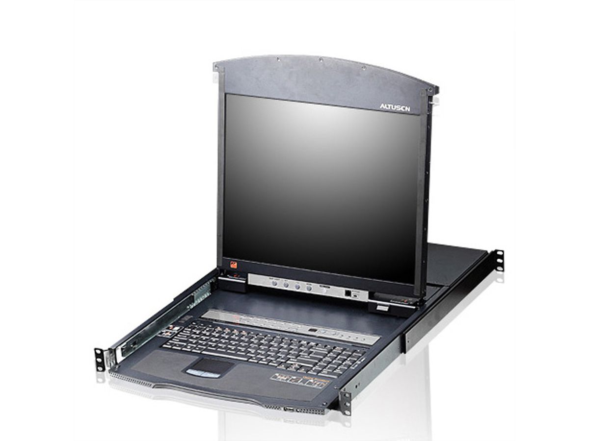 ATEN KL1508AN Commutateur KVM LCD 48cm Multi-Interface Cat 5 à 8 ports, FR-Layout