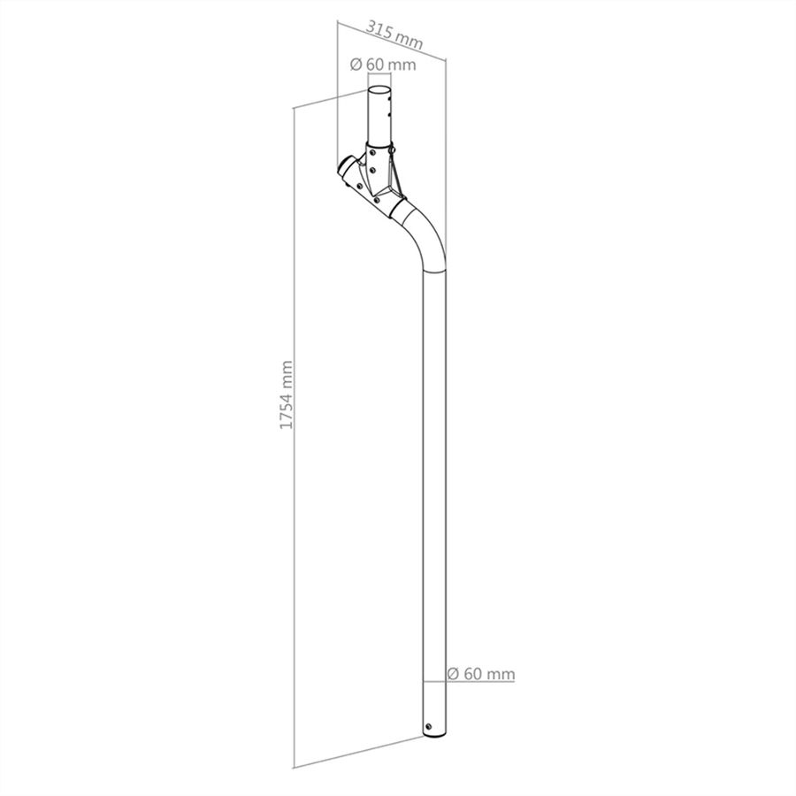 Hagor tube coudé CPS - pole 1750mm, for multiscreen installation, noir