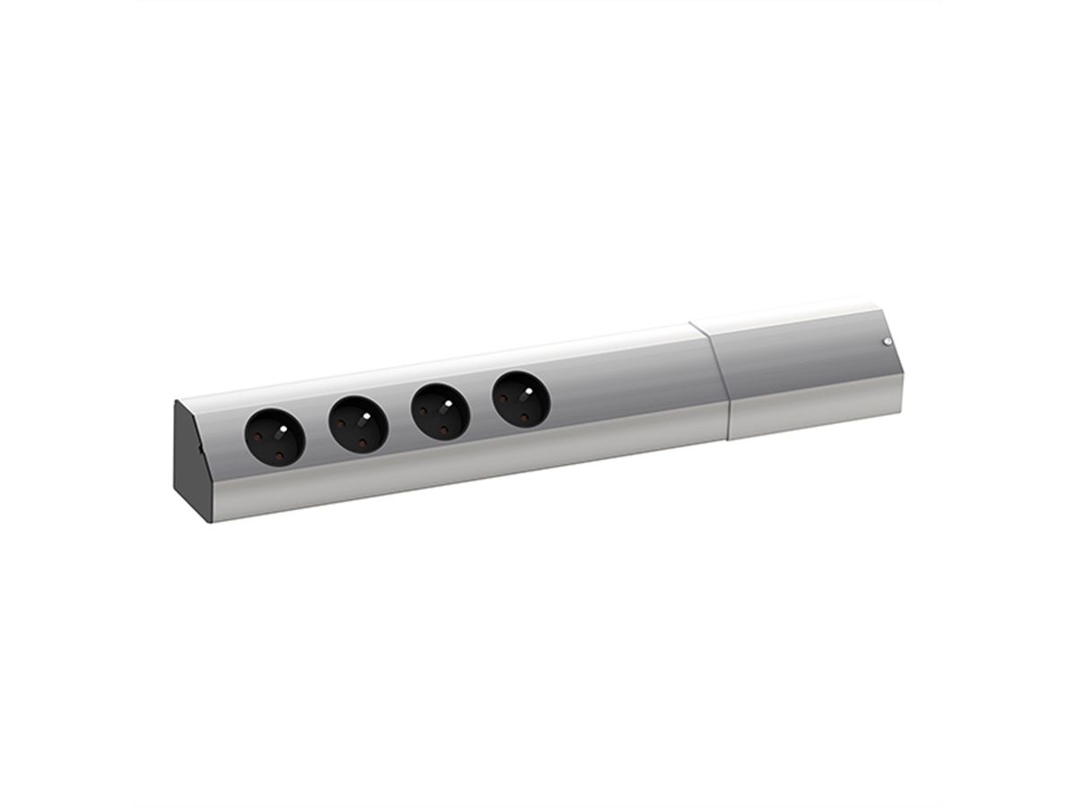 BACHMANN CASIA Bloc multiprise 4 prises, argent