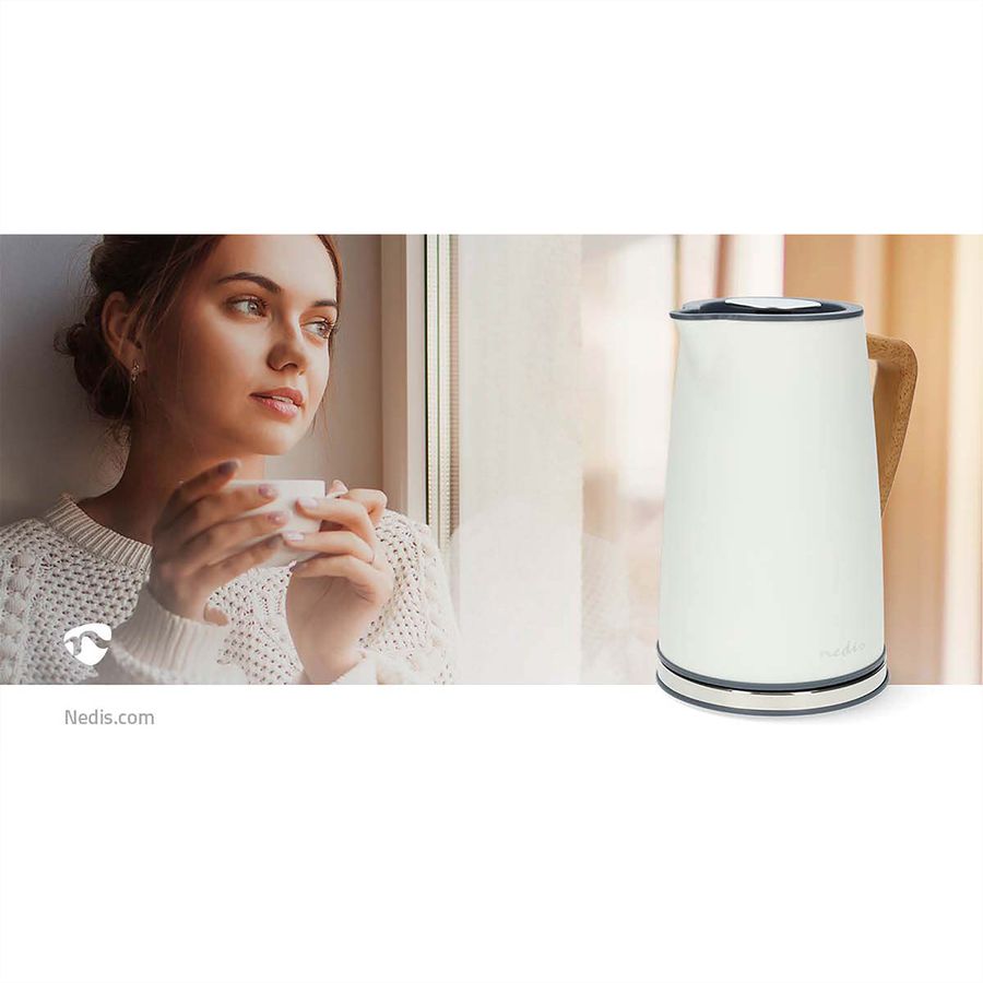 Bouilloire Nedis 1,7 l, blanc, Soft Touch, Strix