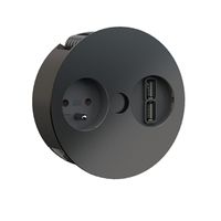 BACHMANN TWIST Prise 1x UTE, chargeur USB, noir, 2 m