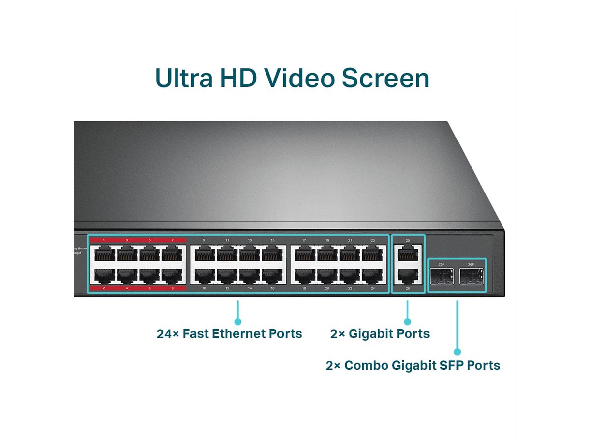 TP-Link TL-SL1226P PoE+ Switch 24+2 Port